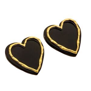 Gothic Black Heart Lolita Coquette Stud 925 Silver Stud Earrings